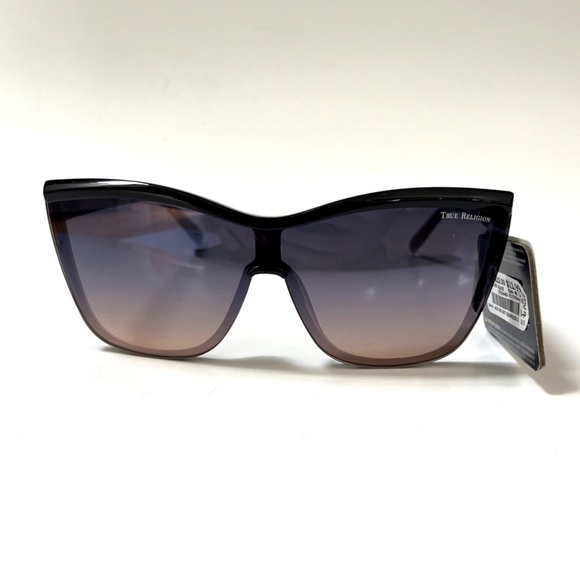 New TRUE RELIGION Cat Eye Rhinestone Sunglasses Acetate Gradient Lens Iridescent main image 4